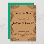 De datum opslaan kaart (Voorkant / Achterkant)