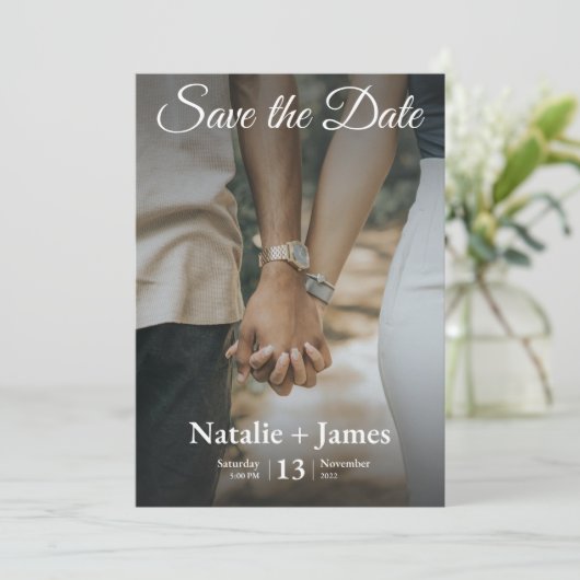 De datum opslaan kaart (Staand voorkant)