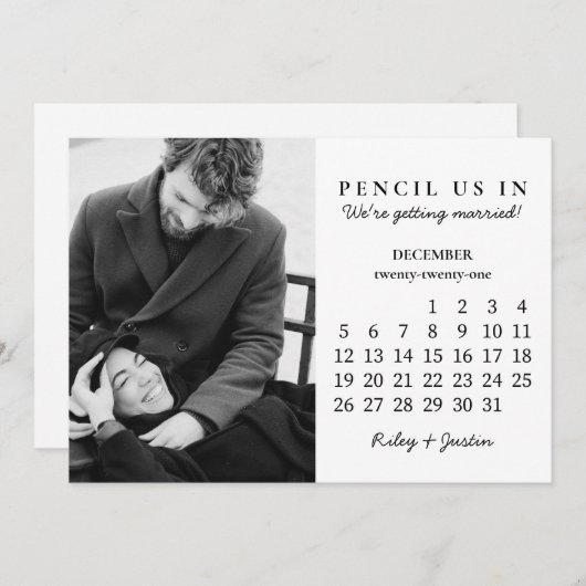 De datum opslaan | Kalender maand december 2021 Kaart (Voorkant / Achterkant)