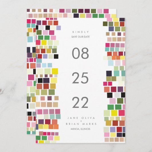 De datum opslaan | Kleur Bazaar Kaart (Voorkant / Achterkant)