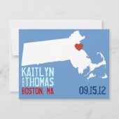 De datum opslaan -  - Massachusetts Save The Date (Voorkant)