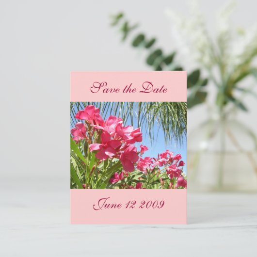 De datum opslaan Oleander Post Kaart (Staand voorkant)