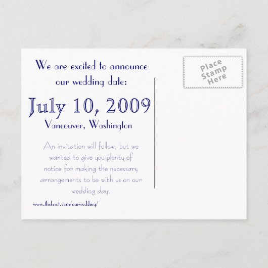 De datum opslaan - Peacock Aankondigingskaart (Achterkant)