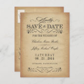 De datum opslaan  perkament Briefkaart (Voorkant / Achterkant)