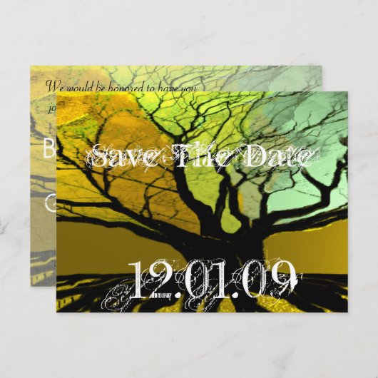 De datum opslaan - regels aankondigingskaart (Voorkant / Achterkant)