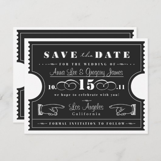 De datum opslaan save the date (Voorkant / Achterkant)