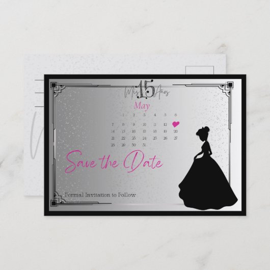 De datum opslaan save the date (Voorkant / Achterkant)