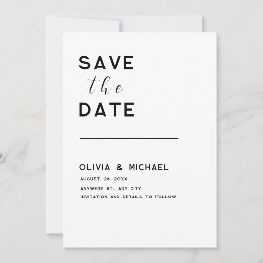 De datum opslaan save the date (Voorkant)