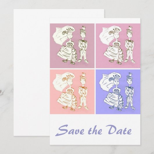 De datum opslaan save the date (Voorkant / Achterkant)