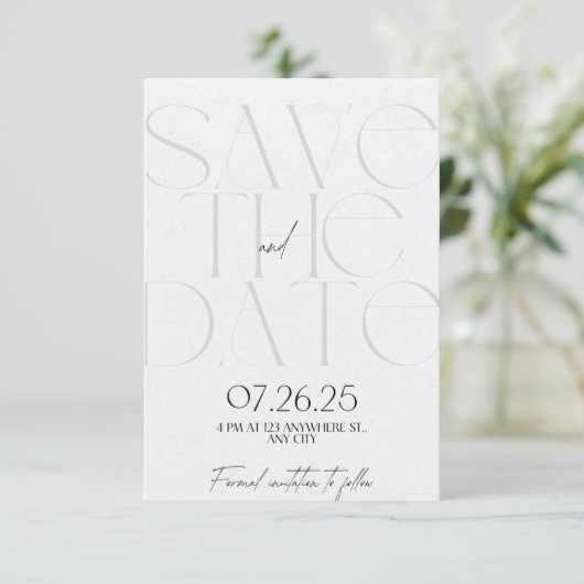 De datum opslaan save the date (Staand voorkant)