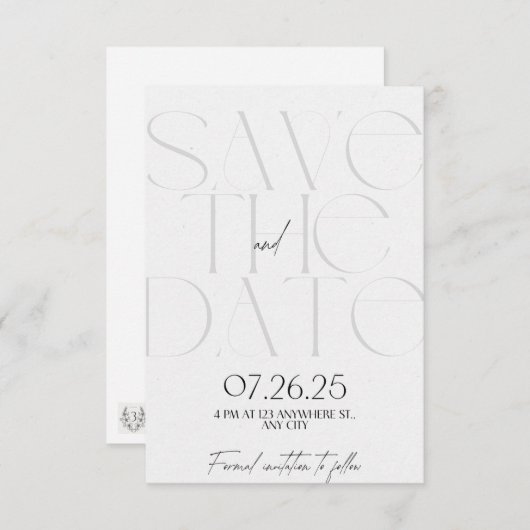 De datum opslaan save the date (Voorkant / Achterkant)