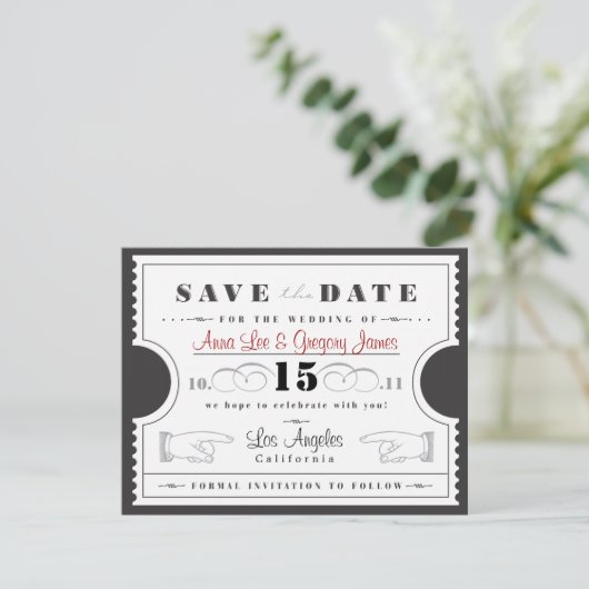 De datum opslaan save the date (Staand voorkant)