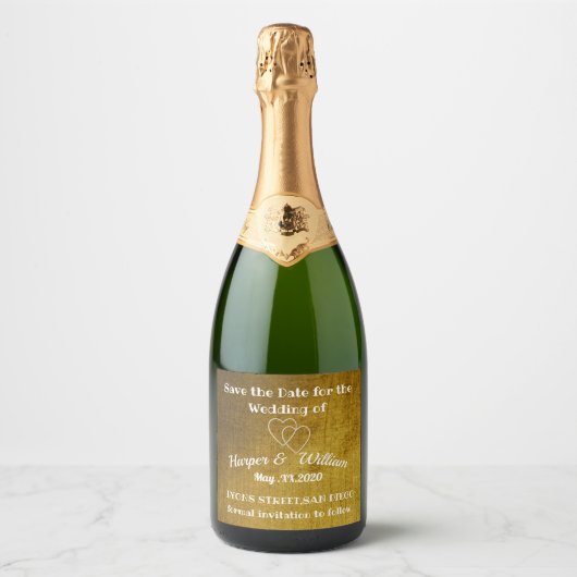De datum opslaan sparkling wijnetiket (Voorkant)