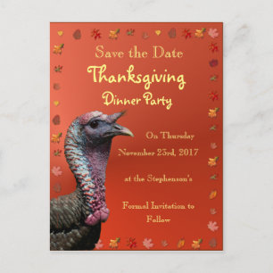 De datum opslaan Thanksgiving Briefkaart