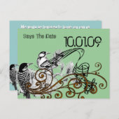 De datum opslaan - Tortelduifjes Aankondigingskaart (Voorkant / Achterkant)