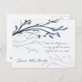 De datum opslaan - Tree Branch Silhouette Briefkaa Aankondigingskaart (Voorkant / Achterkant)