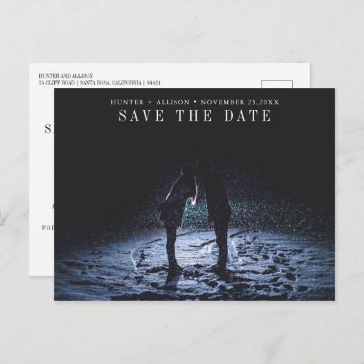 De datum opslaan uitnodiging briefkaart (Voorkant / Achterkant)