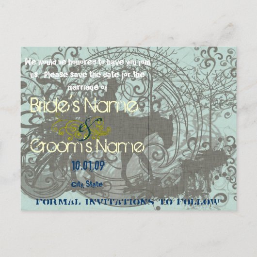 De datum opslaan - Westerne Grunge - Aankondigingskaart (Achterkant)