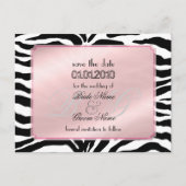 De datum opslaan, zebra + monogram aankondigingskaart (Voorkant)