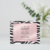 De datum opslaan, zebra + monogram aankondigingskaart (Staand voorkant)