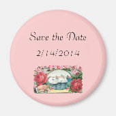 De datum opslaan Zwanen Rozen aangepaste magneet (Voorkant)