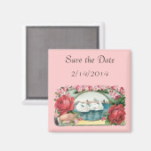 De datum opslaan Zwanen Rozen magneet (Voorkant / Achterkant)