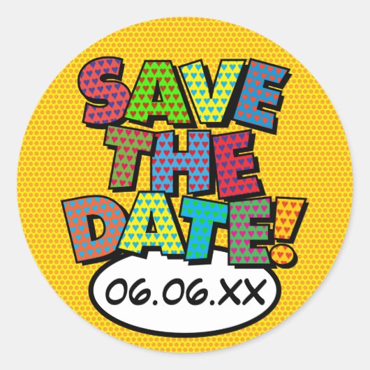 DE DATUM OPZIJ ZETTEN Leuk Kleurrijk Modern Ronde Sticker (Voorkant)