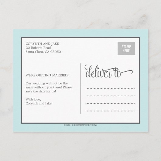 "DE" Datum - Sla de datumkaart op Aankondigingskaart (Achterkant)