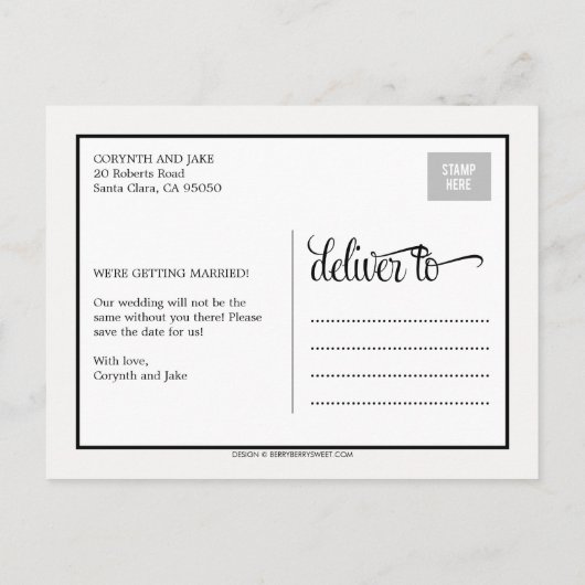 "DE" Datum - Sla de datumkaart op Aankondigingskaart (Achterkant)