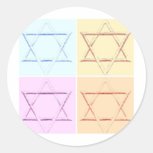 De datum/ster van David opslaan Ronde Sticker
