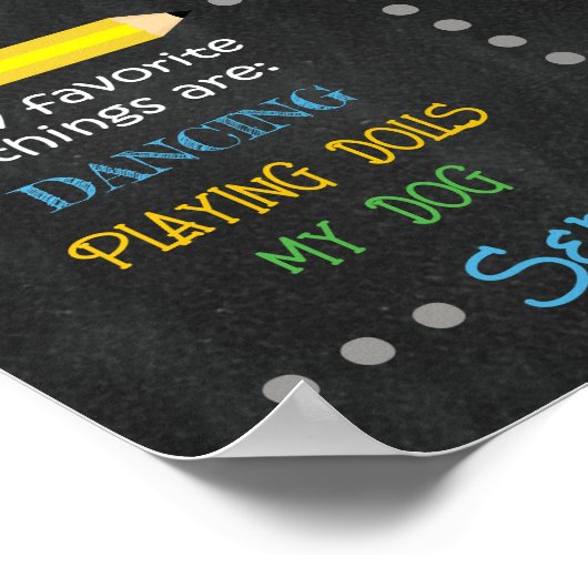 De datum van de eerste dag van mijn schoolnaam poster (Hoek)