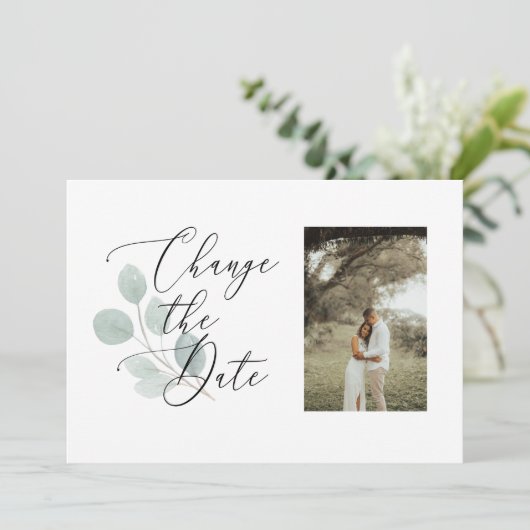 De datum van de fotokaart minimaal wijzigen save the date (Staand voorkant)