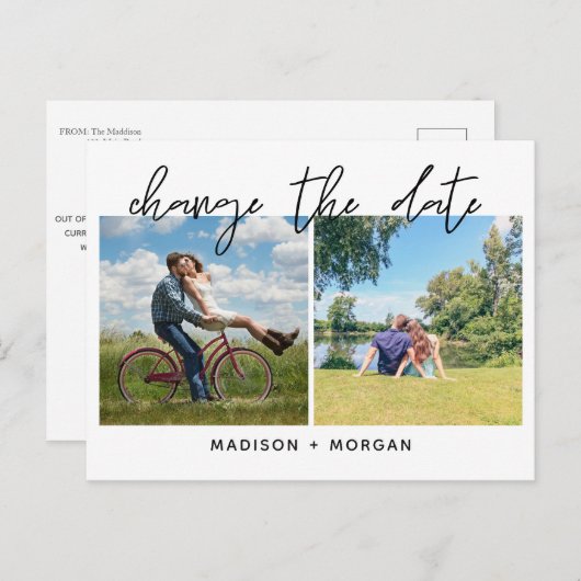 De datum van de multifoto wijzigen aankondigingskaart (Voorkant / Achterkant)