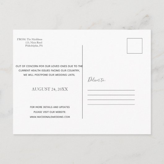 De datum van de multifoto wijzigen aankondigingskaart (Achterkant)