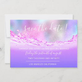 De datum van de Paarse pastels in de tropische oce Save The Date