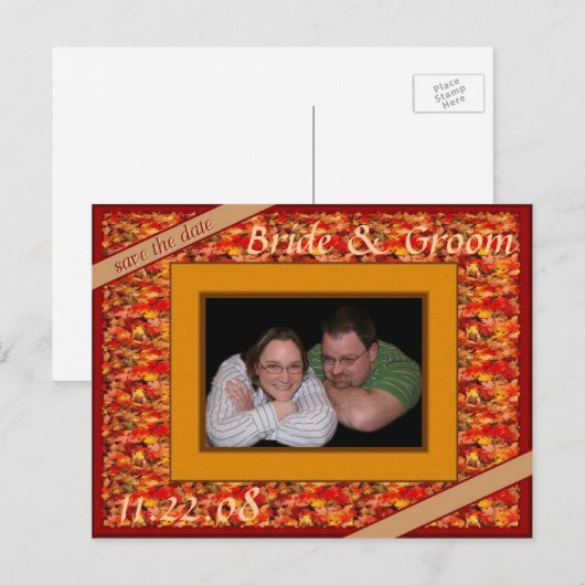 De datum van de valWedding sparen Aankondigingskaart (Voorkant / Achterkant)