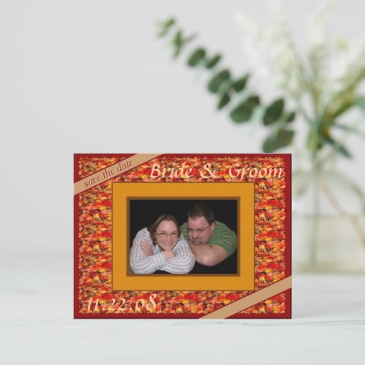 De datum van de valWedding sparen Aankondigingskaart (Staand voorkant)