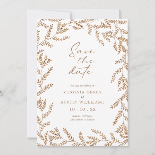 De datum van de valWedding sparen Save The Date (Voorkant)