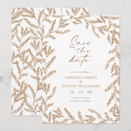 De datum van de valWedding sparen Save The Date (Voorkant / Achterkant)