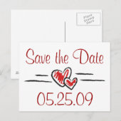 De datum van het hart opslaan aankondigingskaart (Voorkant / Achterkant)