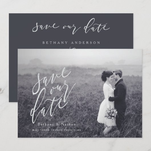 DE DATUM VAN HET SCHERPT-BESPAAR SAVE THE DATE (Voorkant / Achterkant)