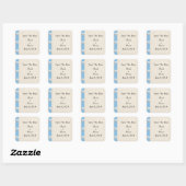 De datum van het strand van Seashell sparen Vierkante Sticker (Vel)