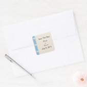 De datum van het strand van Seashell sparen Vierkante Sticker (Envelop)