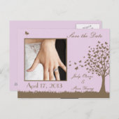 De datum-vlinderboomaankondiging opslaan aankondigingskaart (Voorkant / Achterkant)