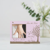 De datum-vlinderboomaankondiging opslaan aankondigingskaart (Staand voorkant)