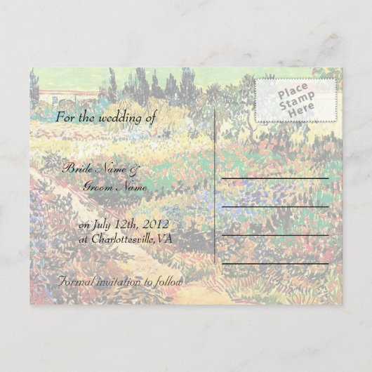 De datum voor bruiloften opslaan.... aankondigingskaart (Achterkant)