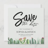 De datum waarop Cactus Waterverf Sage Garden Deser Save The Date (Voorkant)