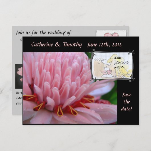 De datum waarop de Briefkaarten op de bruiloft wor (Voorkant / Achterkant)