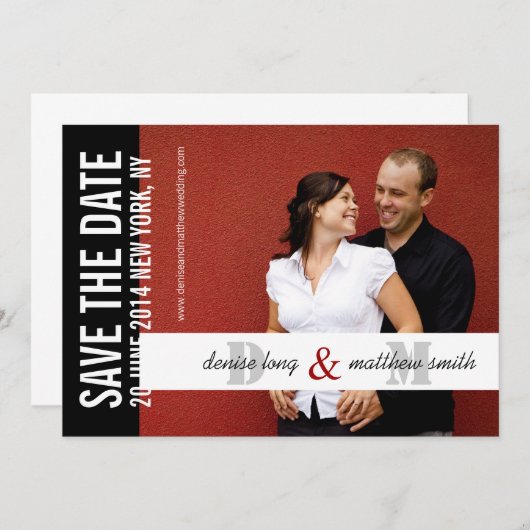 De datum waarop de foto's zijn opgeslagen, opslaan save the date (Voorkant / Achterkant)