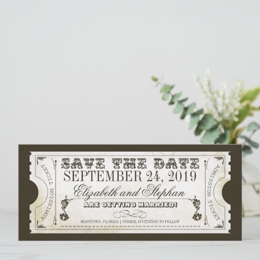 de datum waarop de toegangskaarten worden opgeslag save the date (Staand voorkant)